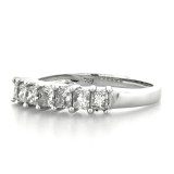 7 Stone Common Prong Princess Cut Diamond Wedding Band